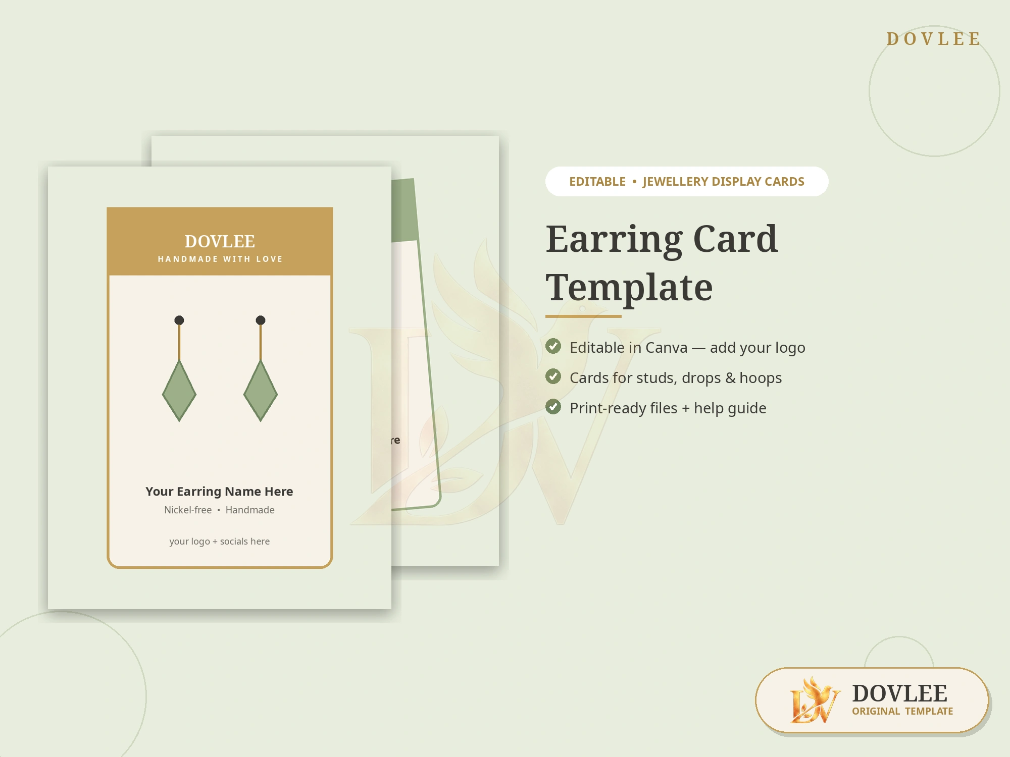 Earring Card Template styled digital product preview