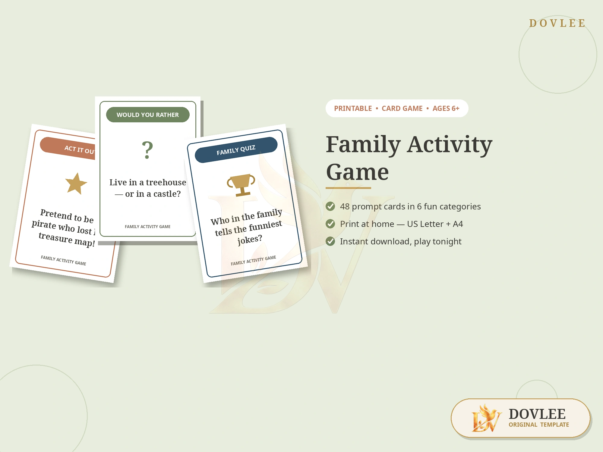Family Activity Game styled digital product preview